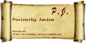 Povinszky Janina névjegykártya